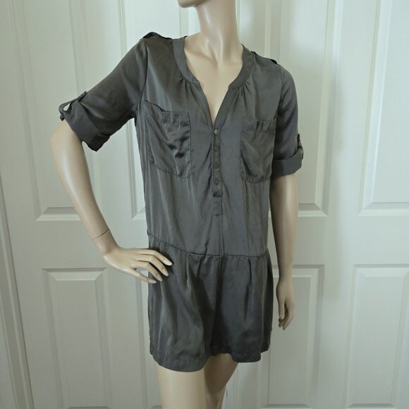 Joie Silk Short Romper SZ S Olive Green - Picture 1 of 10